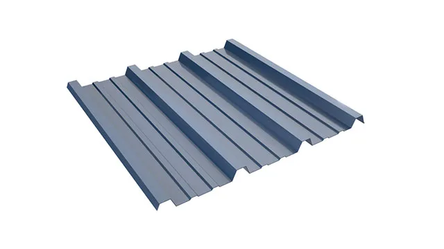 Rendered profile of a blue PBR metal panel