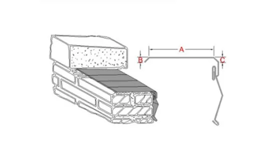 Section drawing of a coping cap over a parapet wall with its cleat