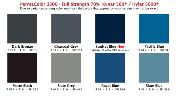 Kynar 500 Color Chart